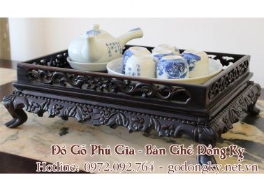 Khay Trà Gỗ Trắc thumb 3