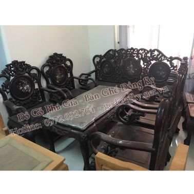 Bộ bàn ghế guột hoa lá tây 