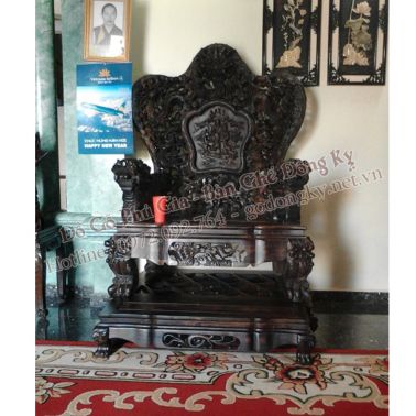 Bộ bàn ghế kiểu rồng bát mã gỗ mun 
