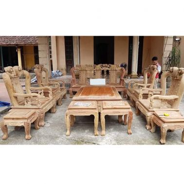 Bộ minh quốc đào gỗ hương tay 12 cm