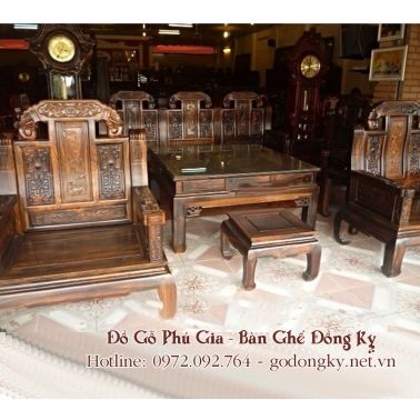 Bộ như ý tay voi gỗ mun 10 món