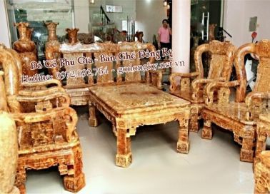 Bộ minh quốc triện tay 12 gỗ nu nghiến