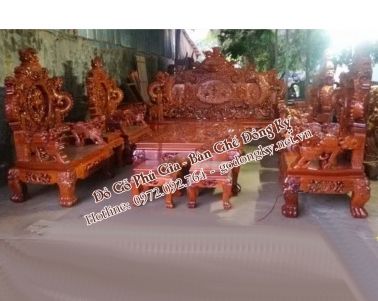 Bộ rồng đỉnh gỗ hương 12 món