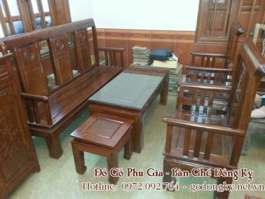 Bộ triện song gỗ hương 6 món
