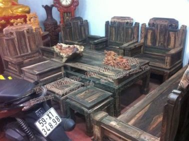 Bộ bàn ghế như ý tay voi gỗ mun